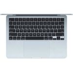 MacBook Air M5 portátil ligera con teclado inglés color sky blue vista superior