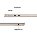 MacBook Air M5 pantalla Liquid Retina 13 pulgadas color starlight vista lateral