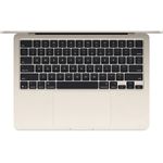 MacBook Air M5 portátil ligera con teclado inglés color starlight vista superior