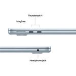 MacBook Air M5 pantalla Liquid Retina 13 pulgadas color sky blue vista lateral