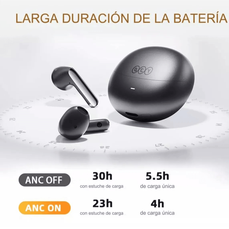 Audífonos QCY Ailybuds Pro ANC Bluetooth 30h Inalámbricos diagonal