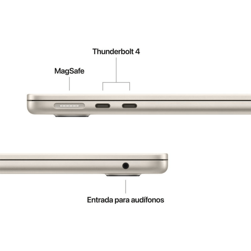 MacBook Air M5 con Apple Intelligence diseño delgado color silver vista lateral
