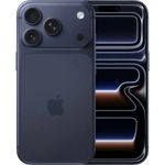 iPhone 17 Pro Max 256GB color azul oscuro vista frontal  y lateral pantalla Super Retina XDR