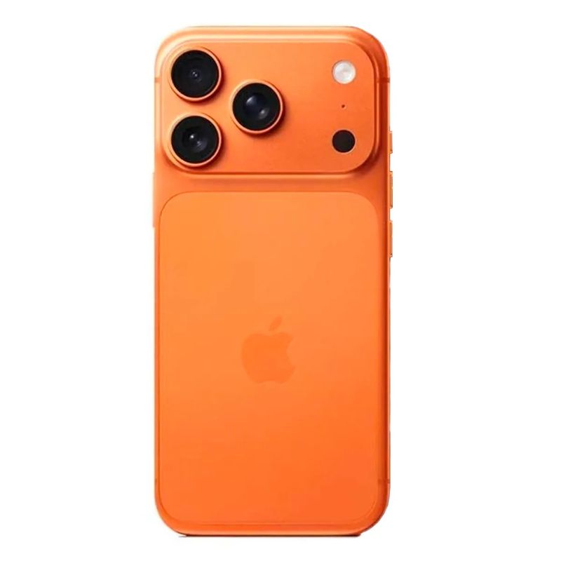 Smartphone Apple iPhone 17 Pro Max cámara 48MP color naranja vista trasera