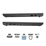 Laptop Lenovo V15 G4 IRU Intel Core i5 15."6 8GB RAM 512GB SSD gris vista lateral ambos lados