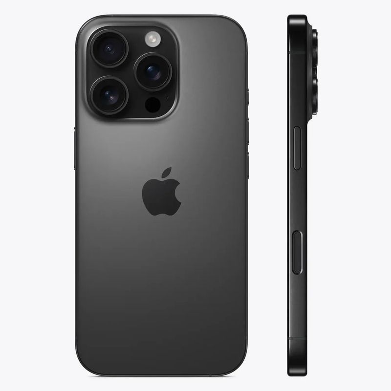 iPhone 16 Pro diseño premium en titanio color negro vista lateral