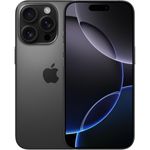 iPhone 16 Pro 128GB color negro titanio vista frontal pantalla OLED 6.3 pulgadas
