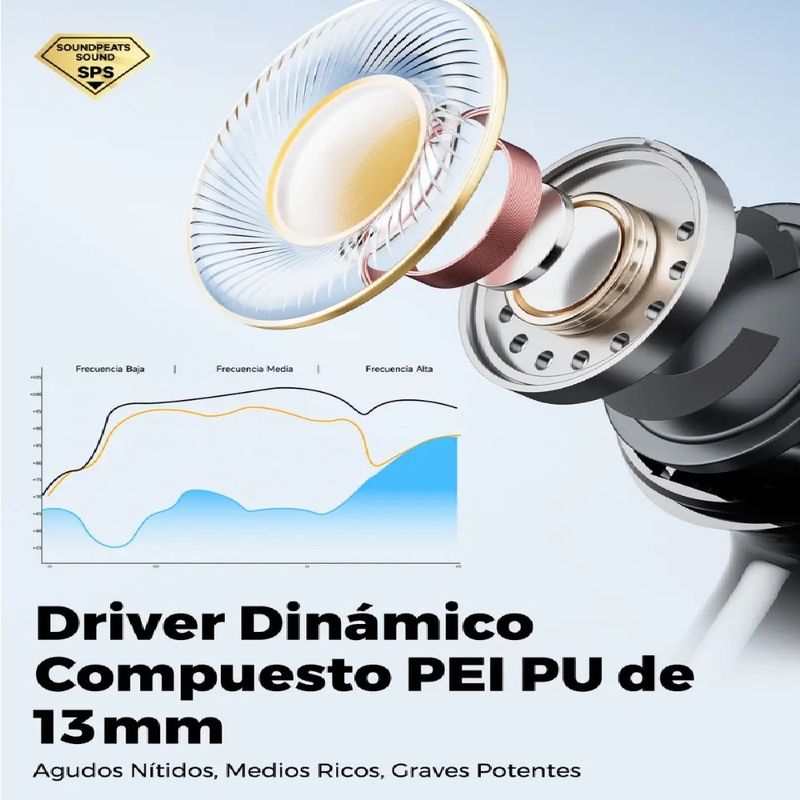 Audífonos SoundPEATS Q3 Pro Bluetooth 42h cancelación ruido superior beneficios diagonal