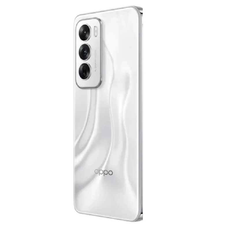 Smartphone Oppo Reno 12 cámara 50MP color gris vista trasera