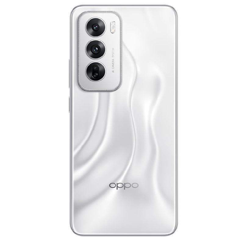 Oppo Reno 12 5G 512GB 12GB RAM color gris vista frontal y trasera
