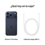 Smartphone Apple iPhone 17 Pro Max 256GB chip A19 Pro cámara triple 48MP azul especificaciones