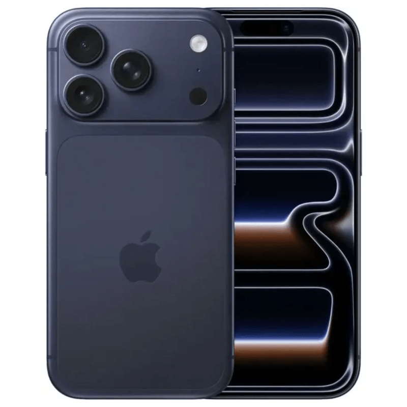 Smartphone Apple iPhone 17 Pro Max 256GB chip A19 Pro cámara triple 48MP azul vista frontal y dorsa