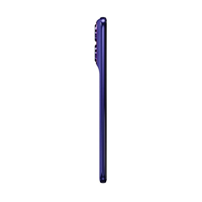 Motorola Edge 70 Fusion diseño moderno color azul vista lateral
