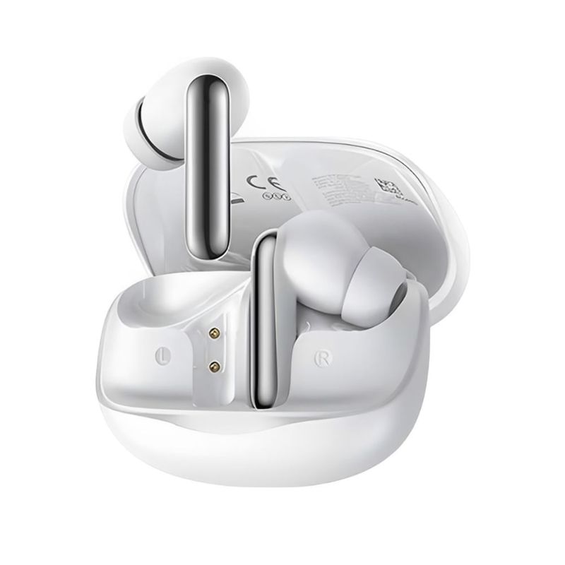 Audífonos QCY Melobuds N50 Bluetooth 24h ANC blanco diagonal