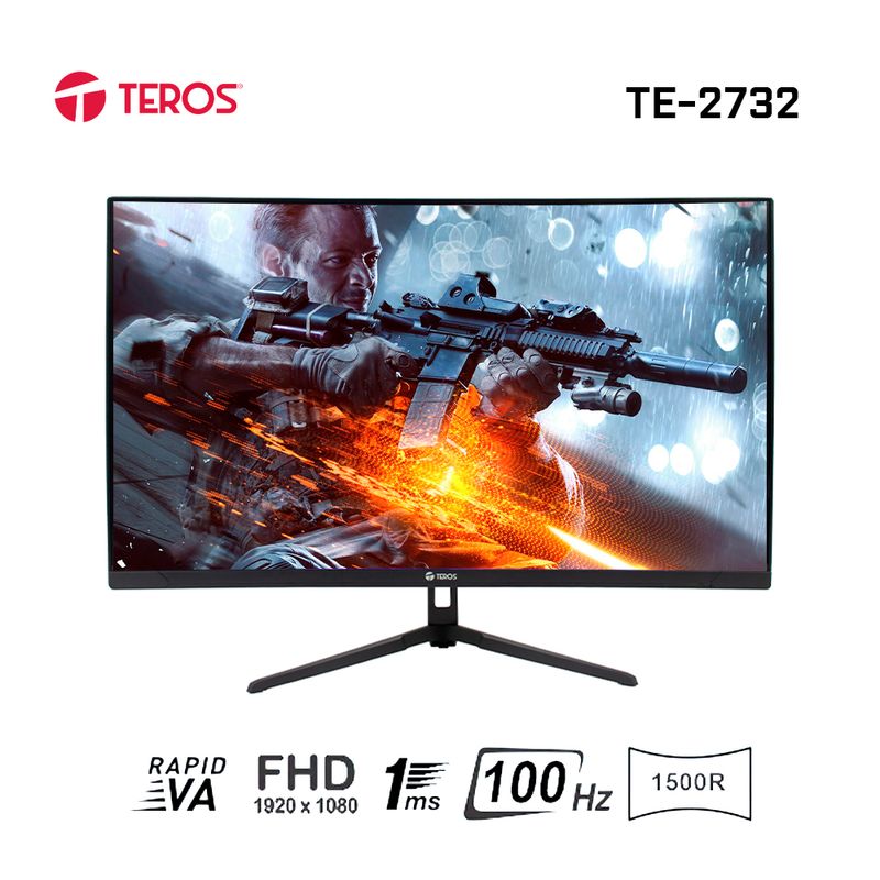 Monitor Teros TE-2732S 27" curvo resolución 1920x1080 HDMI negro especificaciones