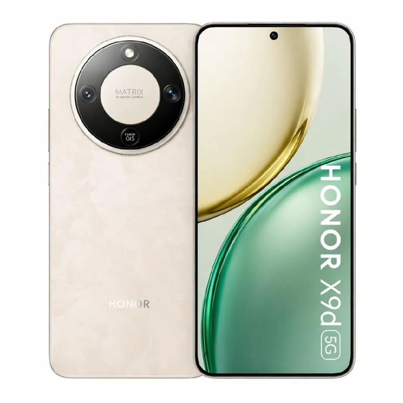 Honor X9D 256GB 8GB RAM color dorado vista frontal y trasera