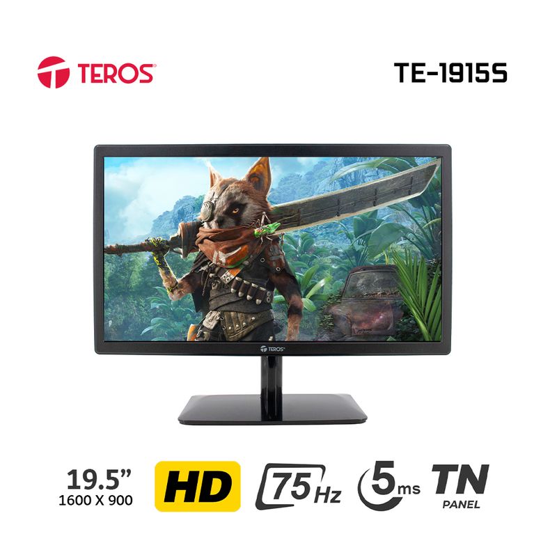 Monitor Teros TE-1915S 19.5" plano 1600x900 75Hz entrada HDMI especificaciones