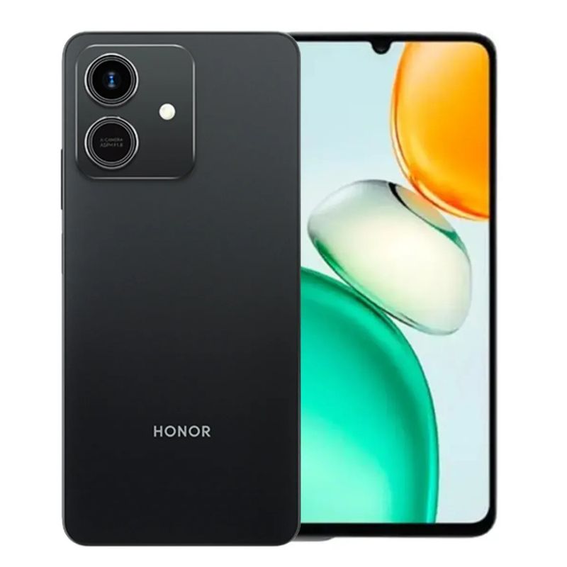 Honor Play 10 128GB 4GB RAM color negro vista frontal y trasera