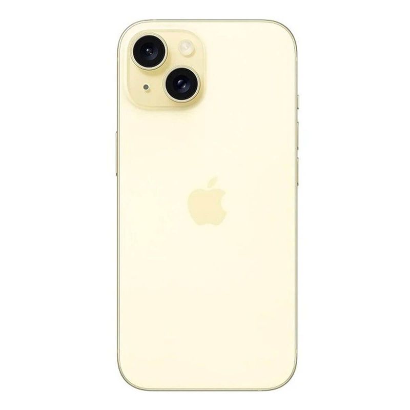 Smartphone Apple iPhone 15 Plus cámara 48MP color amarillo vista trasera