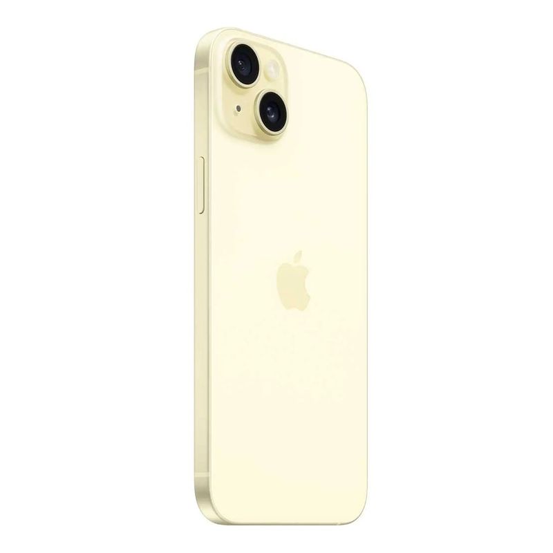 iPhone 15 Plus 256GB con doble cámara color amarillo vista diagonal