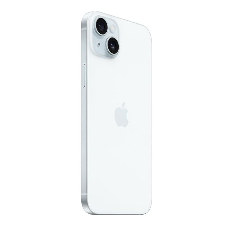iPhone 15 Plus 256GB con doble cámara color azul vista diagonal