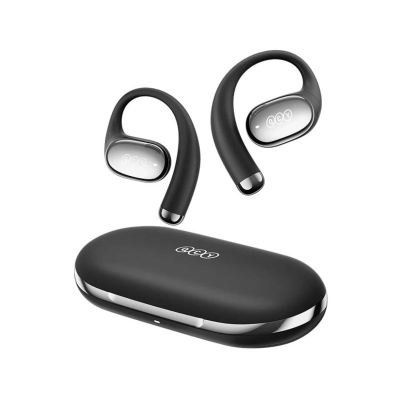 Audífonos QCY Crossky R70 Bluetooth 52h inalámbricos negro frontal oblicuo