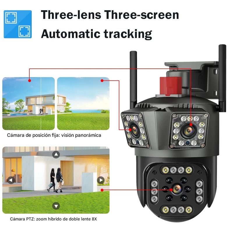 Cámara de seguridad Seisa ipc-sy8 Wi-Fi PTZ 360 grados visión nocturna blanco especificaciones