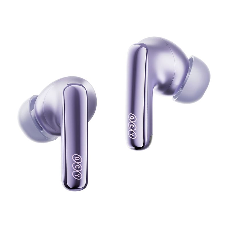 Audífonos QCY N70 Bluetooth 50h ANC inalámbricos morado diagonal