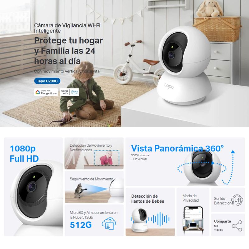 Cámara de seguridad interior TP-Link Tapo C202 Full HD