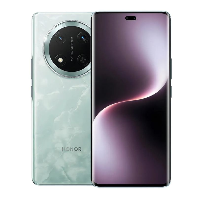 Honor Magic 7 Lite 512GB 8GB RAM color jade cyan vista frontal y trasera