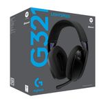 Audífonos gamer Logitech G321 con micrófono bluetooth 20 horas negro vista frontal empaque
