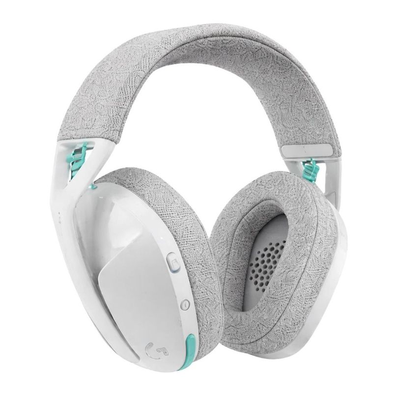 Audífonos gamer Logitech G321 con micrófono bluetooth inalámbrico blanco vista frontal oblicuo