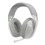 Audífonos gamer Logitech G321 con micrófono bluetooth inalámbrico blanco vista frontal oblicuo