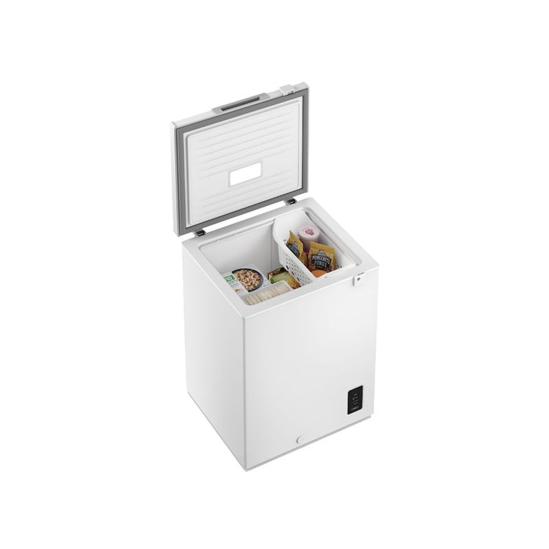 Congelador Electrolux con control de temperatura color blanco vista diagonal