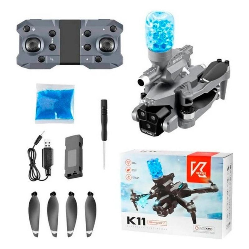 Drone Syshop K11 Ma, grabación en 4K Wi-Fi negro vista frontal oblicua