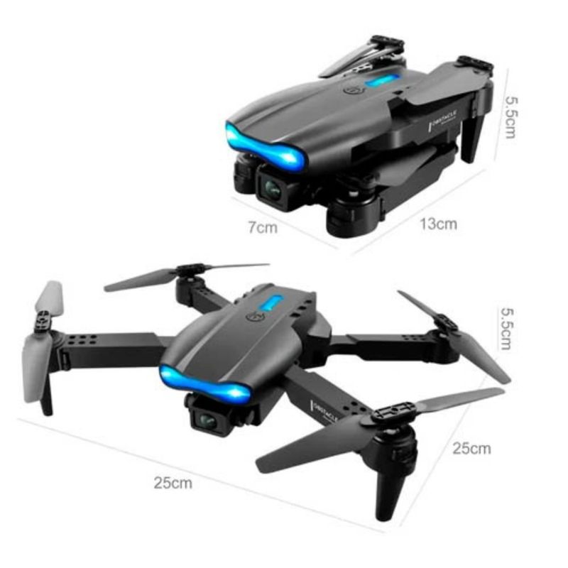 Drone Syshop E99 Pro grabación en 4K FHD Wi-Fi negro dimensiones