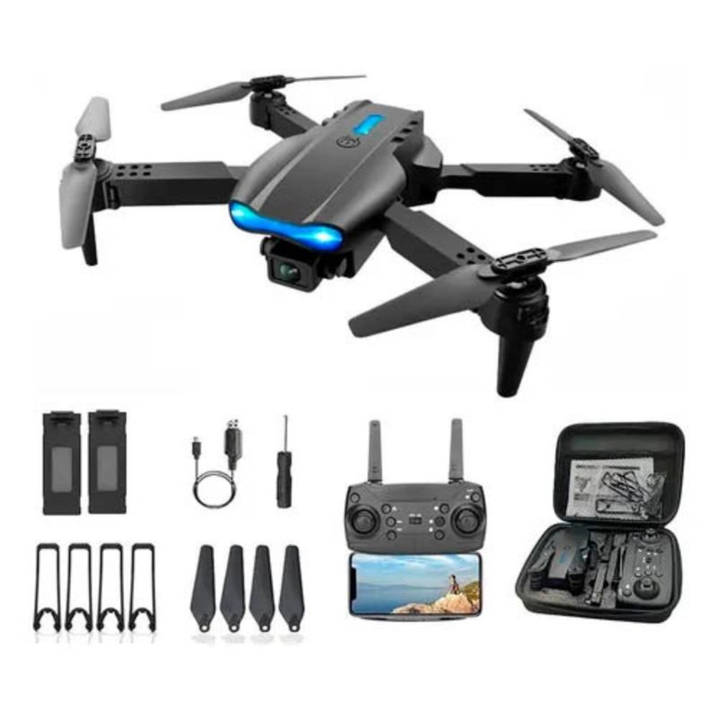 Drone Syshop E99 Pro grabación en 4K FHD Wi-Fi negro y accesorios