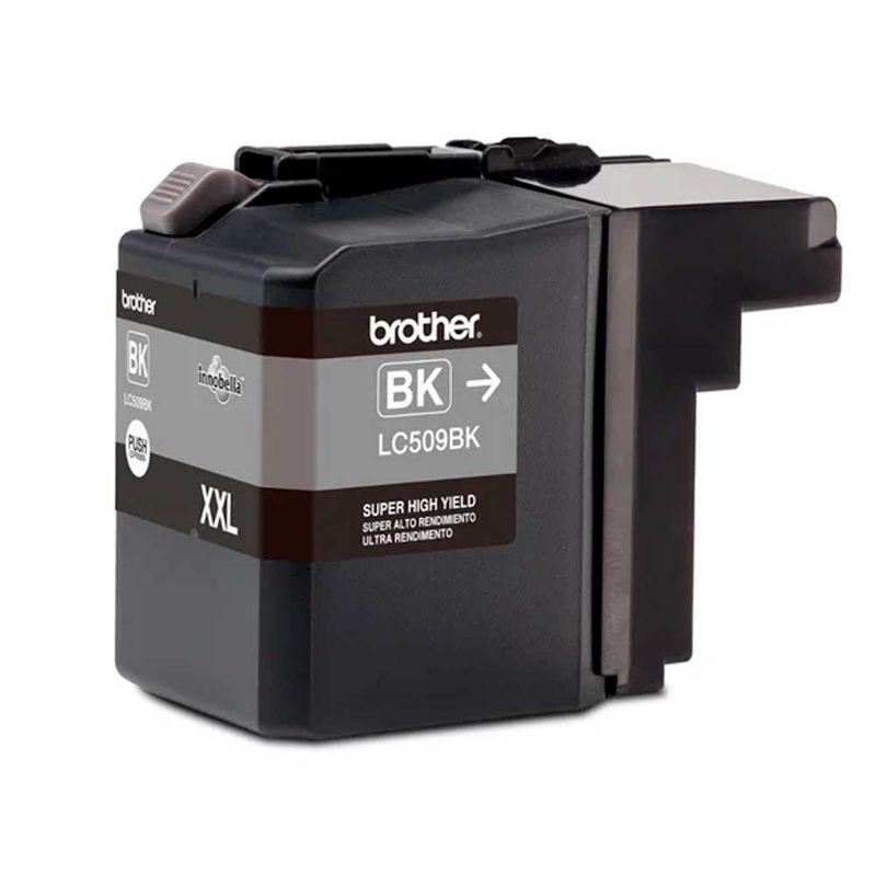 Cartucho Brother  LC-509bk rinde hasta 1300 páginas negro vista lateral