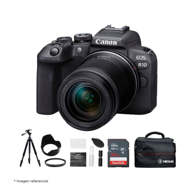 Cámara mirrorless Canon EOS R10 24.2MP video 4K alta resolución negro con kit ultimate