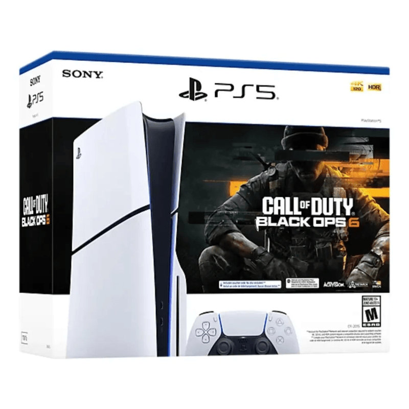 iPS5 Slim 1TB con lector + DualSense + Call of Duty empaque frontal