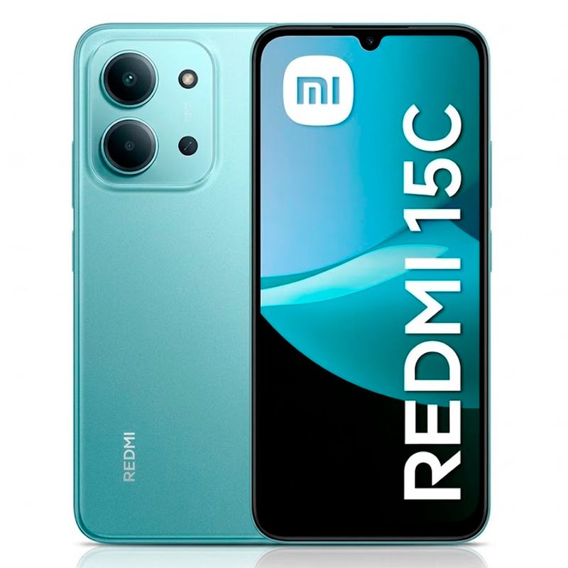 Xiaomi Redmi 15C 128GB 4GB RAM color verde vista frontal y trasera