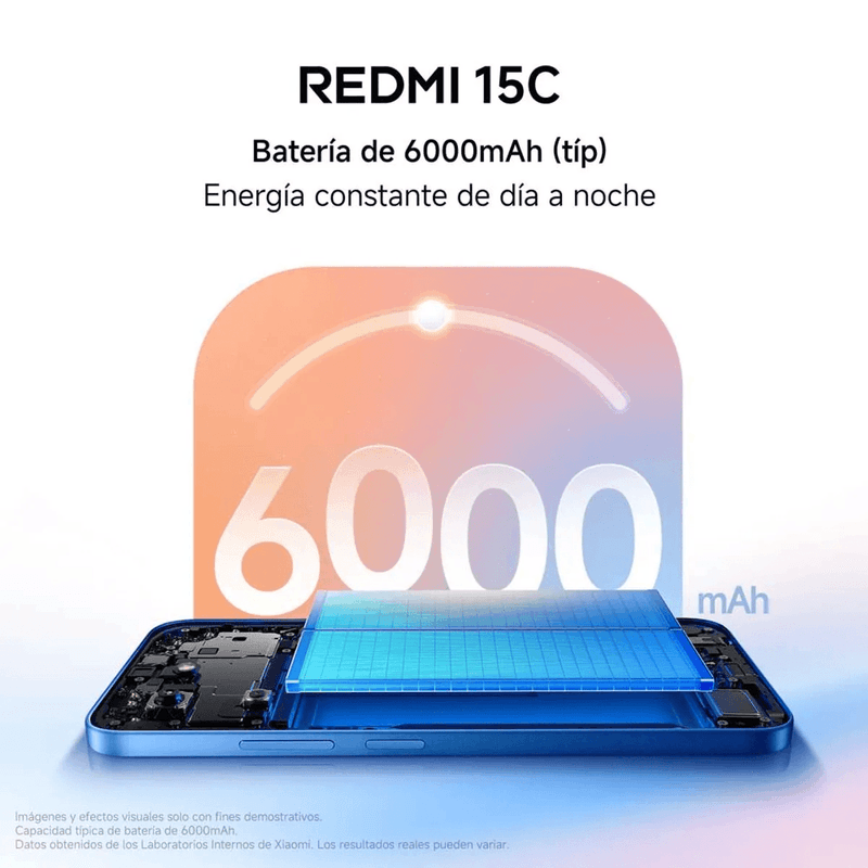 Redmi 15C en uso multimedia y redes sociales color azul