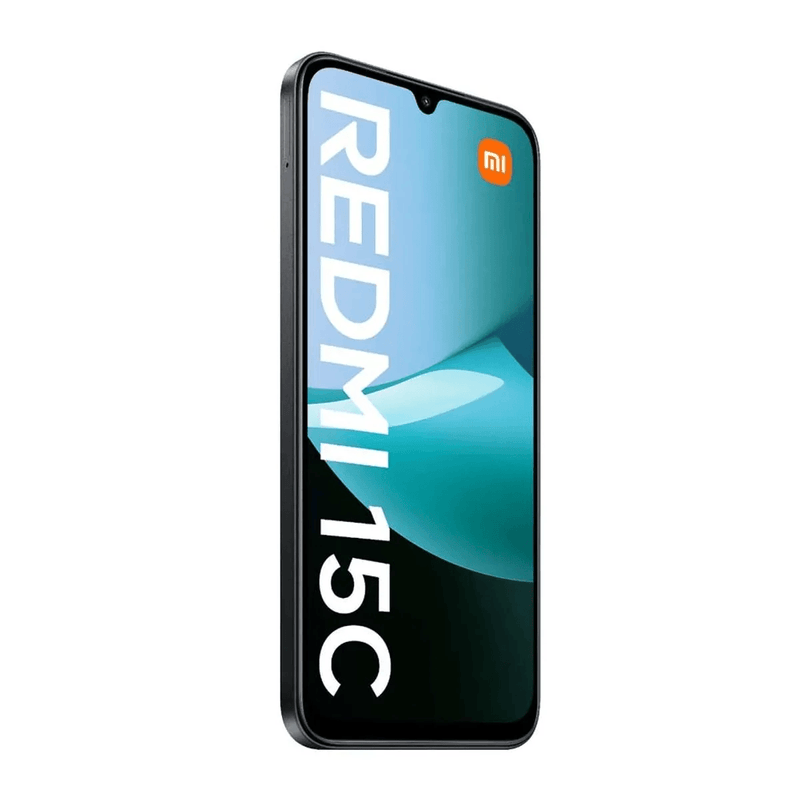 Xiaomi Redmi 15C pantalla 6.9 pulgadas color negro vista diagonal