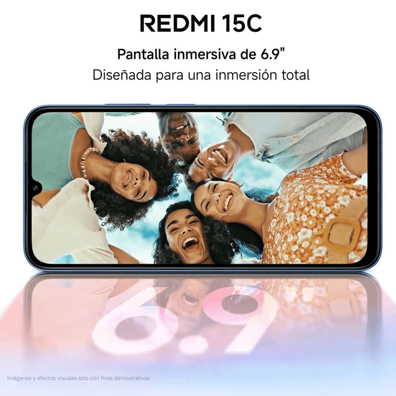 Redmi 15C en uso multimedia y redes sociales color negro
