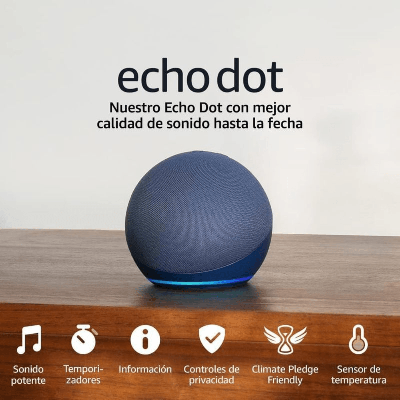 Amazon Echo Dot 5 Alexa parlante inteligente WiFi Bluetooth frontal característica