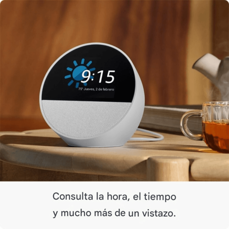 Amazon Echo Spot Alexa pantalla WiFi Bluetooth smart blanco frontal