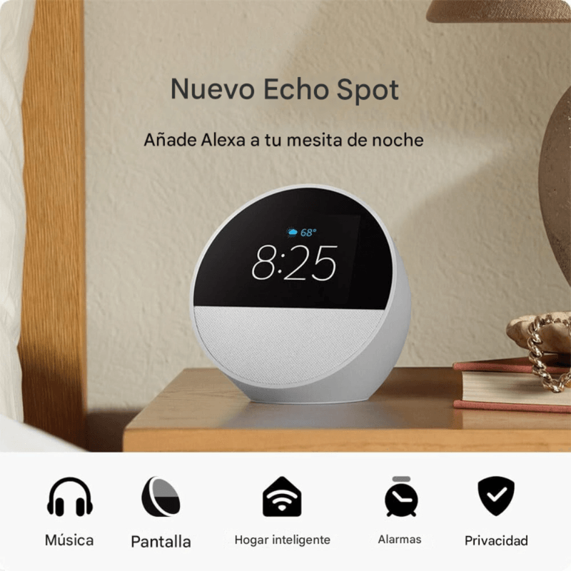 Amazon Echo Spot Alexa pantalla WiFi Bluetooth smart blanco beneficios