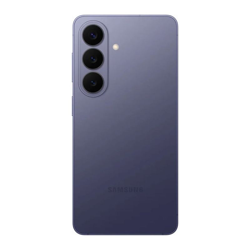 Celular Samsung Galaxy S26 12GB RAM 256GB 5G pantalla AMOLED violeta cobalto vista dorsal