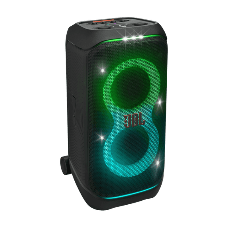 Parlante JBL PartyBox 320 Bluetooth 240W batería 18h frontal oblicuo