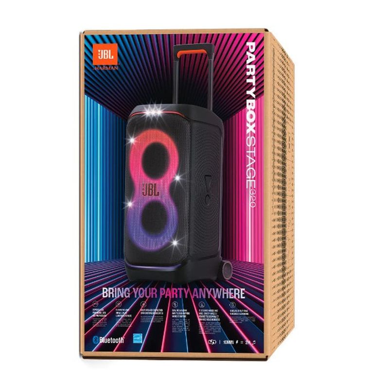 Parlante JBL PartyBox 320 Bluetooth 240W batería 18h empaque